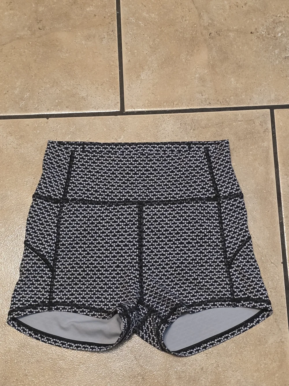 lululemon athletica Black & White Micro-Pattern High-Rise Athletic Shorts